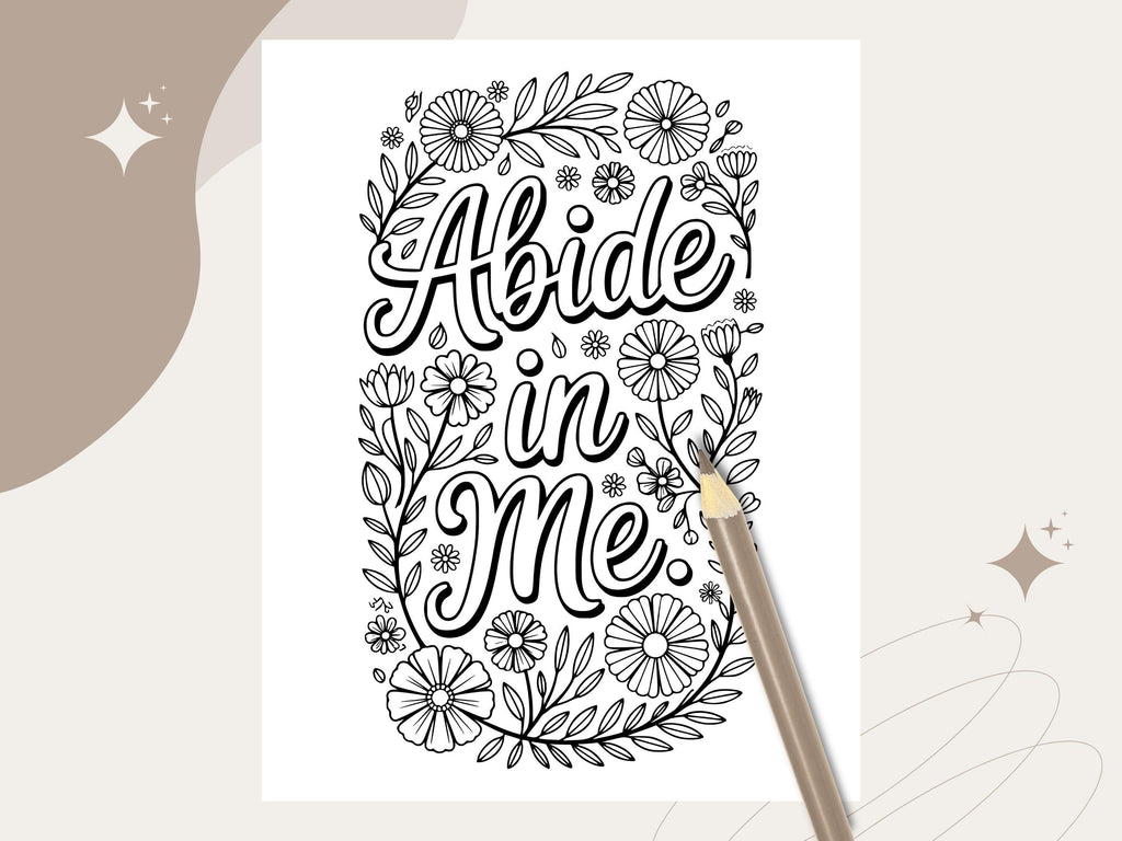 Floral Scripture Coloring Pages, Bible Verse Art (PDF & PNG)