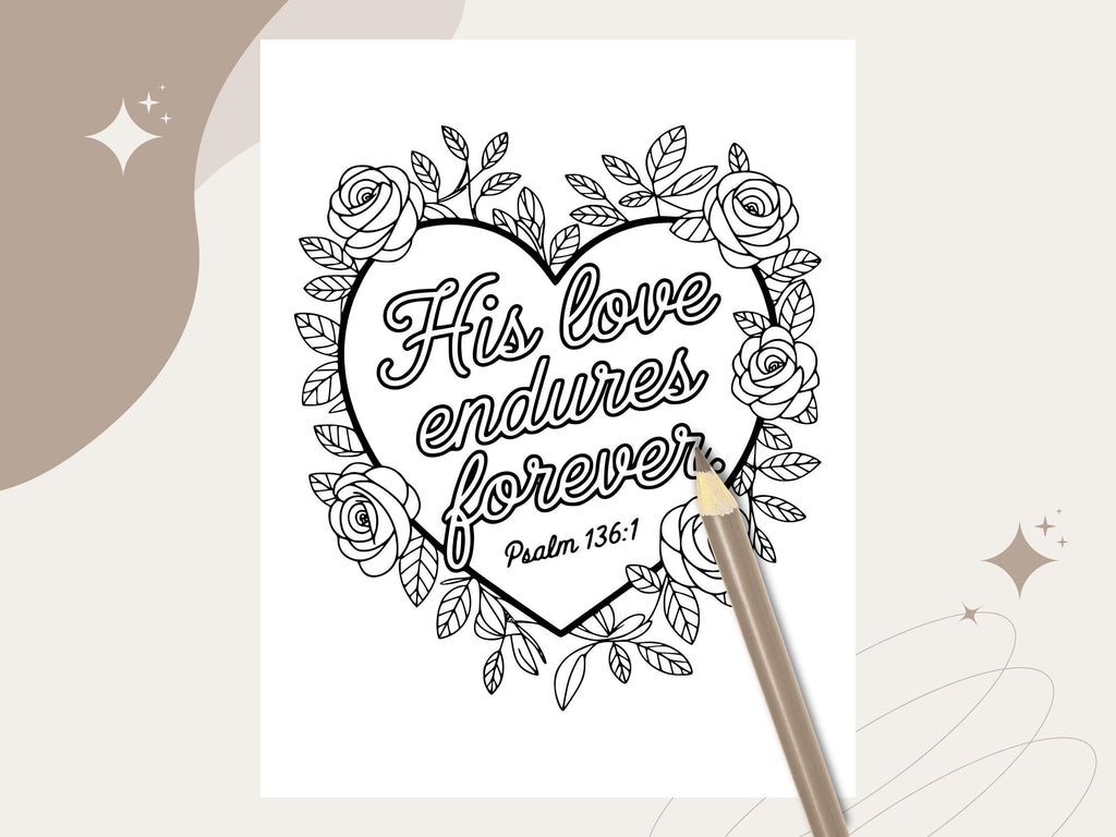 Floral Bible Verse Coloring Book: Christian Scripture Art (PDF Printable 56 Pages)