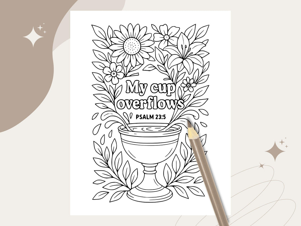 Floral Bible Verse Coloring Pages: Christian Scripture Art (PDF Download)