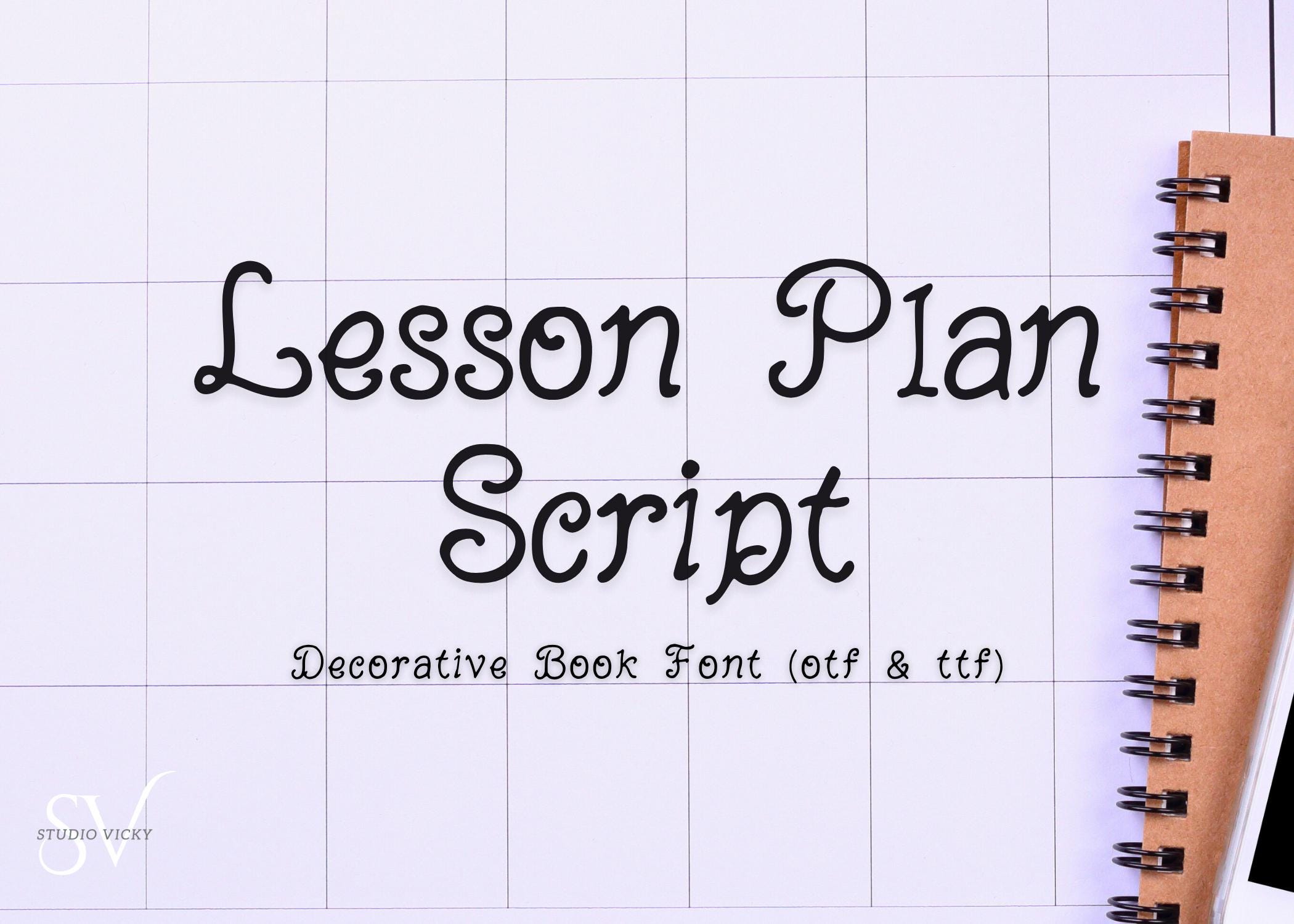 Lesson Plan Script Font: Casual Handwritten Style (OTF + TTF) Canva Friendly