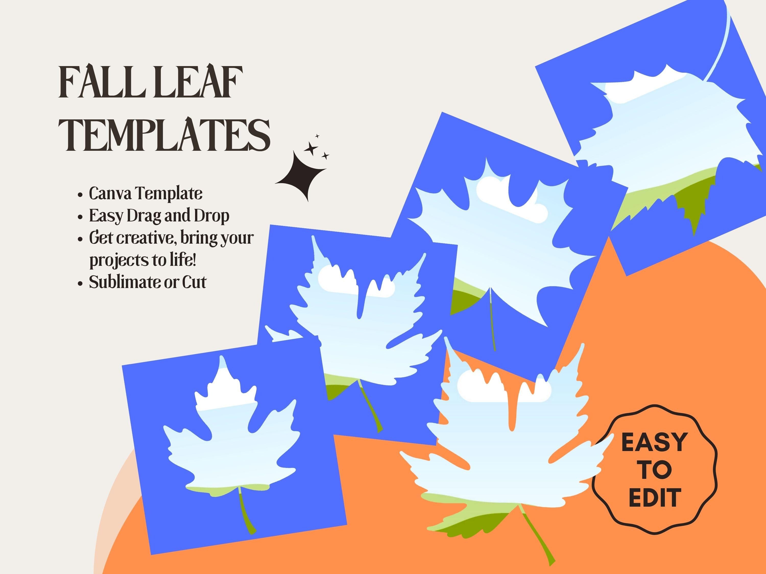 Fall Leaf Photo Frame Bundle for Canva: Autumn Design Elements (Digital Download
