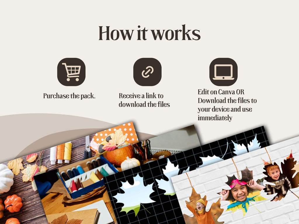 Fall Leaf Photo Frame Bundle for Canva: Autumn Design Elements (Digital Download