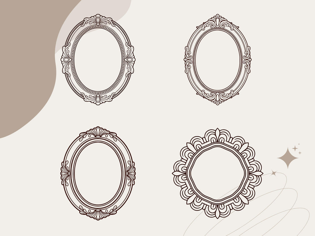 50 Vintage Frame Illustrations, Antique Clipart (png, svg, jpg, pdf)