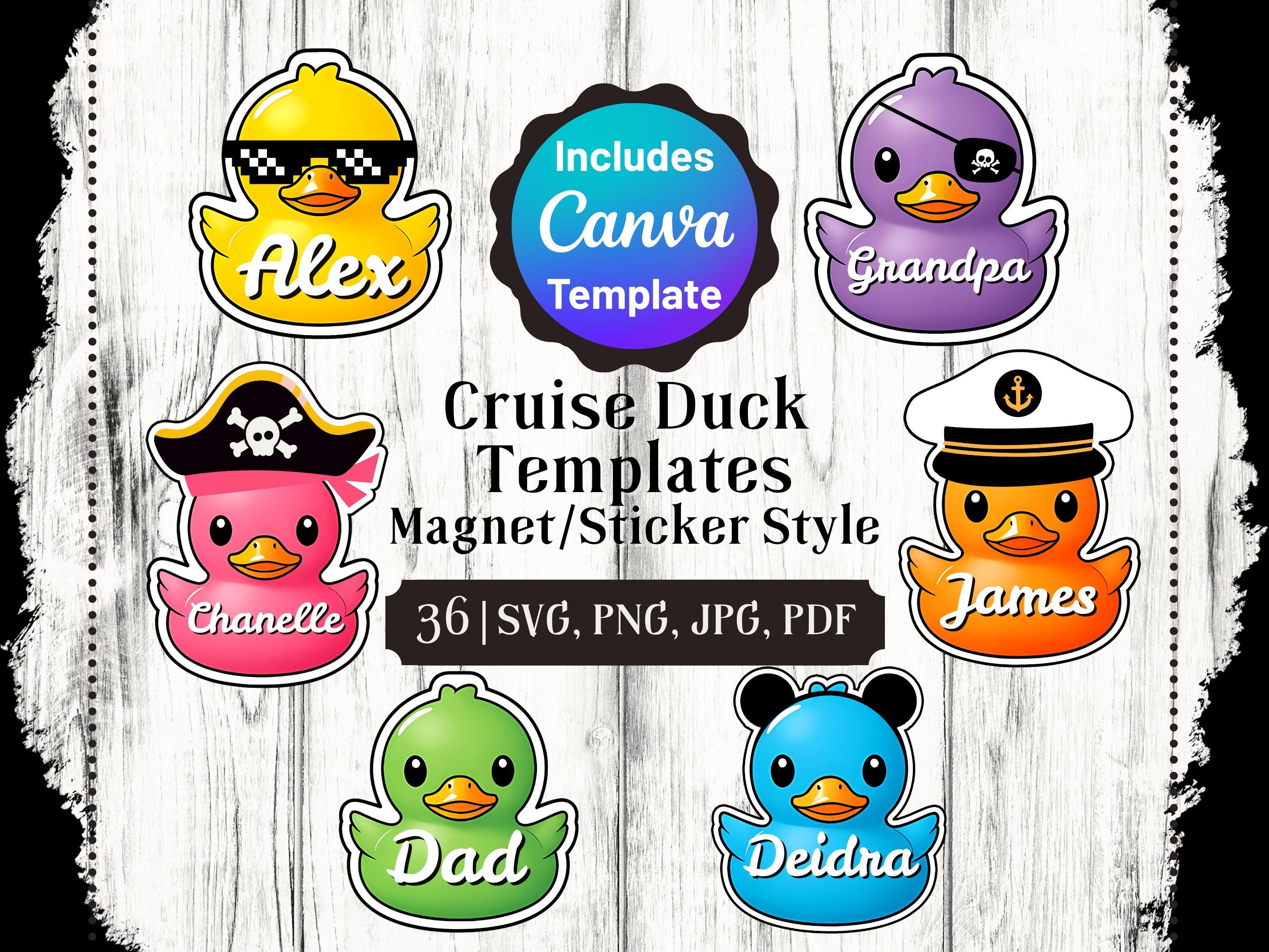 Personalized Cruise Duck Magnet Template | Family Vacation Stickers (Canva Template)