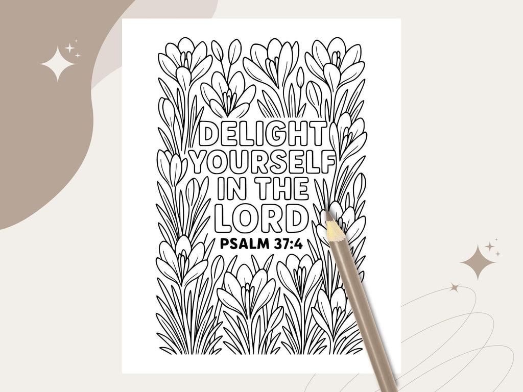 Floral Bible Verse Coloring Pages: Christian Scripture Art (PDF Download)