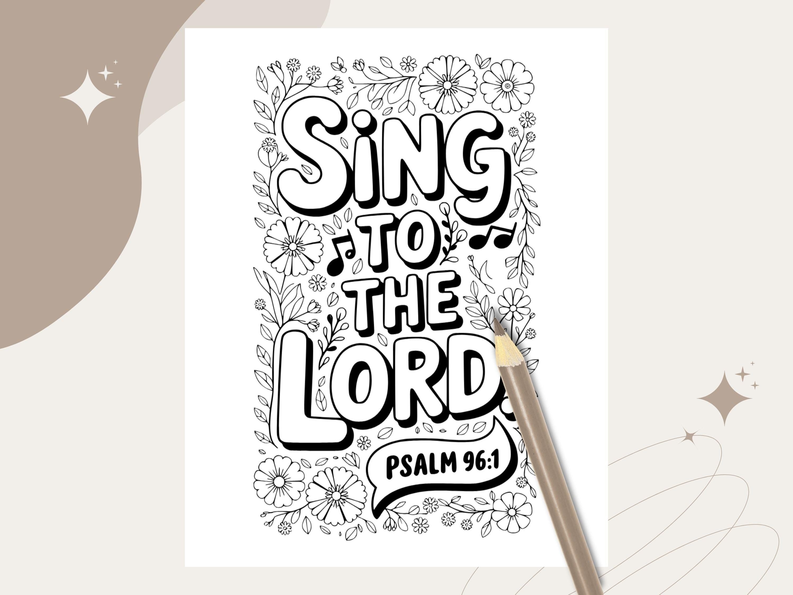 Floral Scripture Coloring Pages, Bible Verse Art (PDF & PNG)
