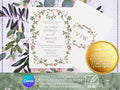 Victorian Garden Wedding Invitation Suite: Sage Green Floral Canva Templates