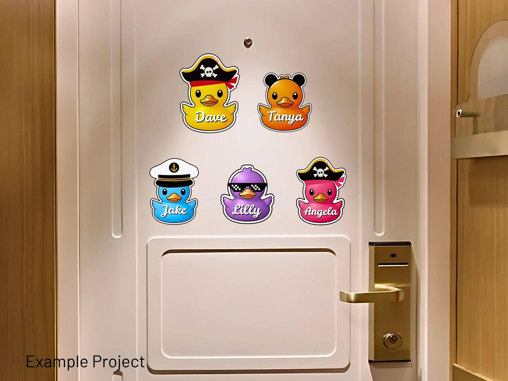 Personalized Cruise Duck Magnet Template | Family Vacation Stickers (Canva Template)