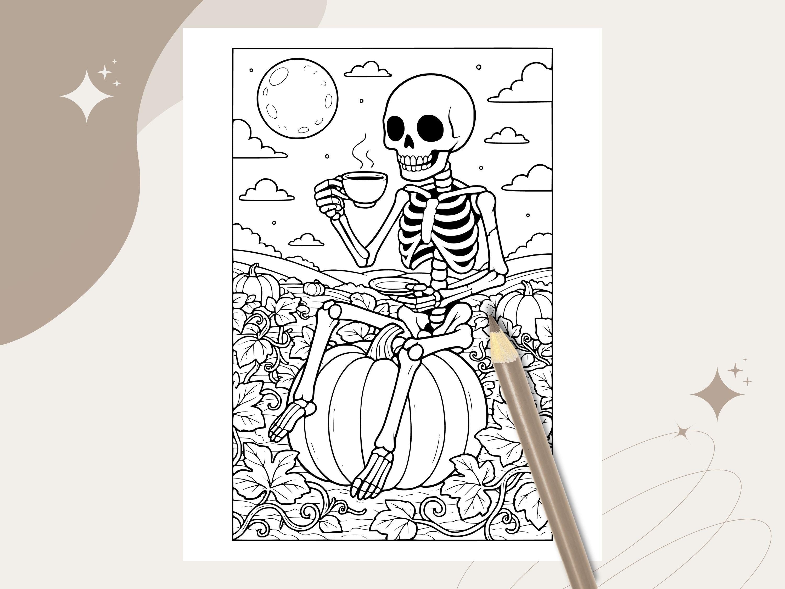 Spooky Cuties Halloween Coloring Pages: Pumpkin Patch (PNG & PDF Instant Download)
