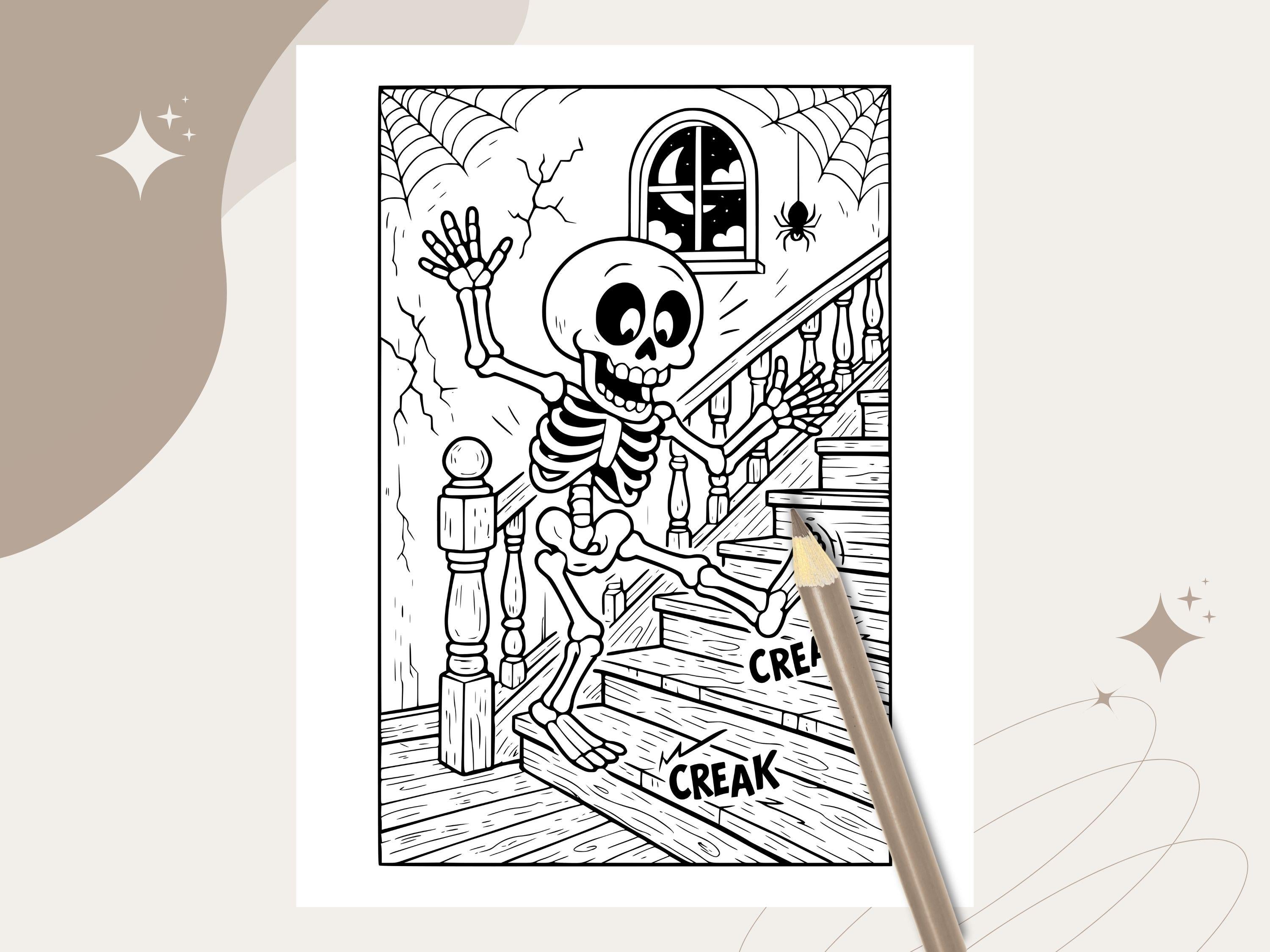 Spooky Cuties Halloween Coloring Pages: Kawaii Haunted House Coloring Book (PNG & PDF Instant Download)