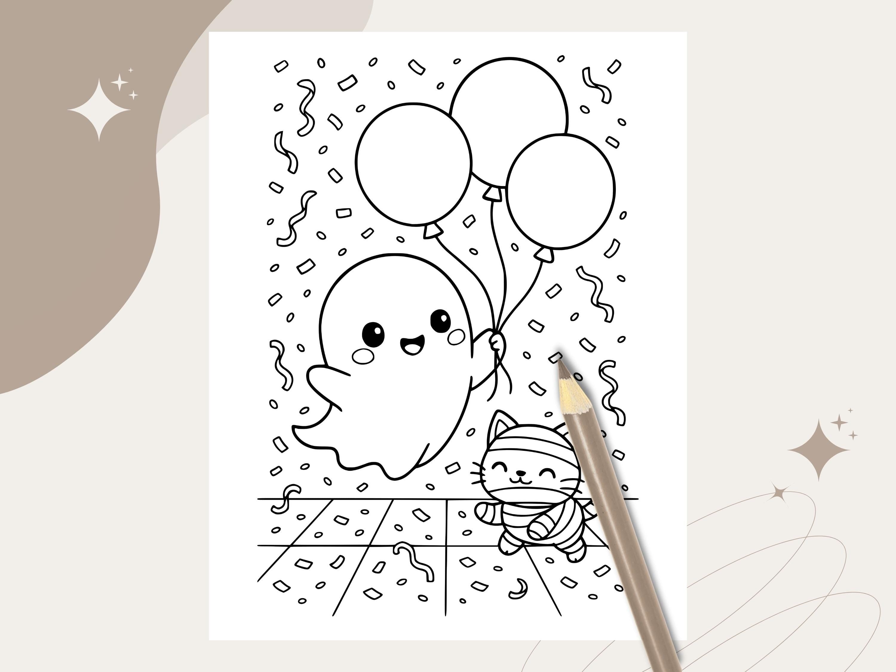 Spooky Cuties Halloween Coloring Pages: Monster's Midnight Dance Coloring Book (PNG & PDF Instant Download)