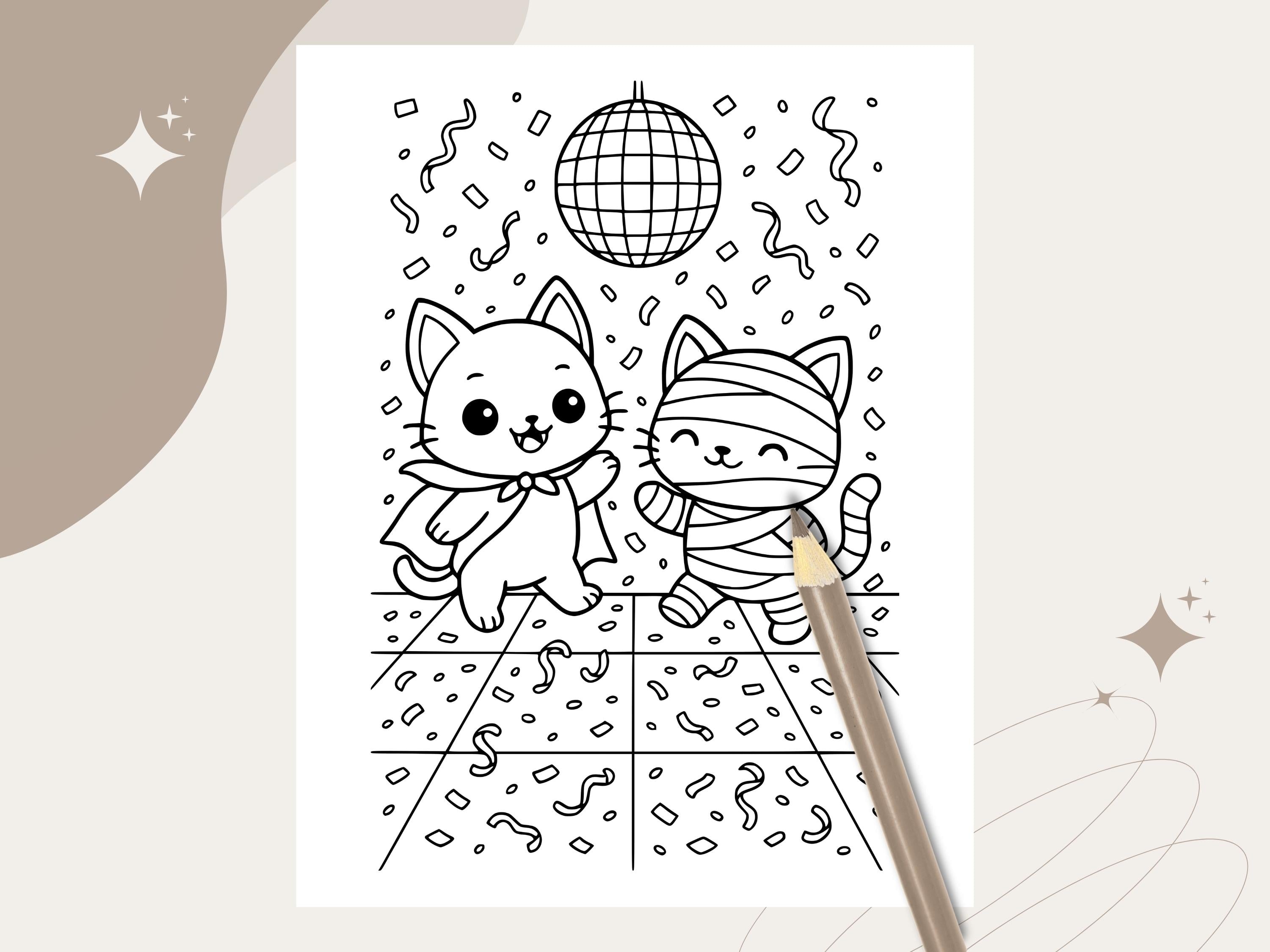 Spooky Cuties Halloween Coloring Pages: Monster's Midnight Dance Coloring Book (PNG & PDF Instant Download)