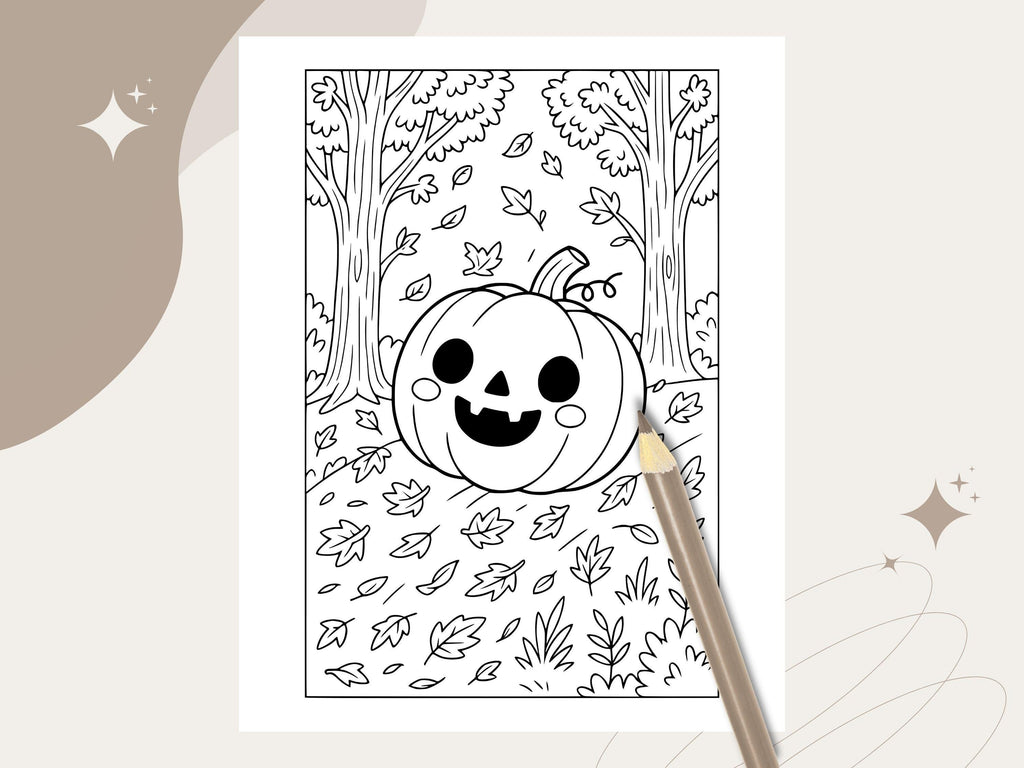 Spooky Cuties Halloween Coloring Pages: Enchanted Forest Adventure (PDF & PNG)