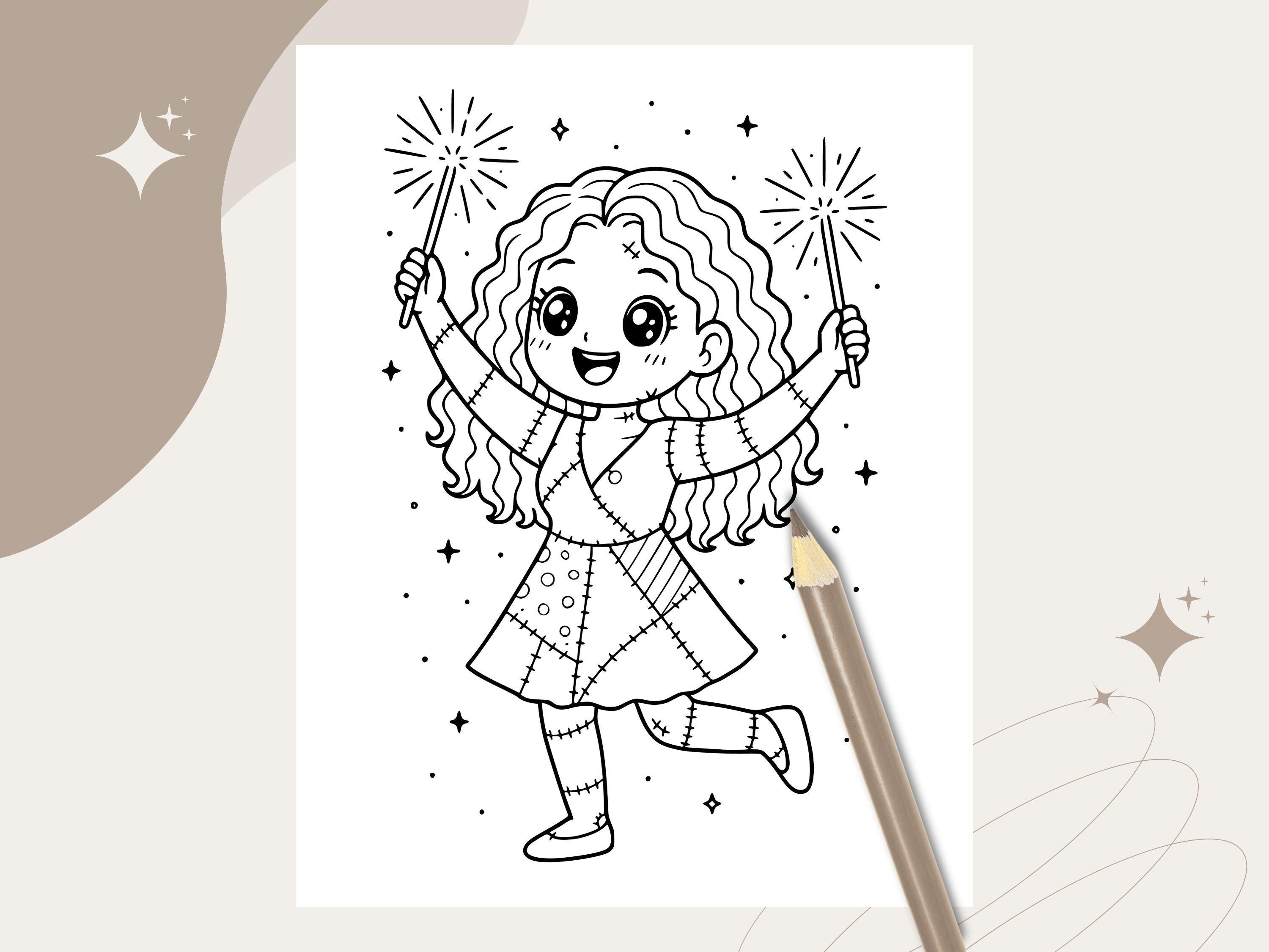 Spooky Cuties Halloween Coloring Pages: Halloween Night Celebration (PDF & PNG)