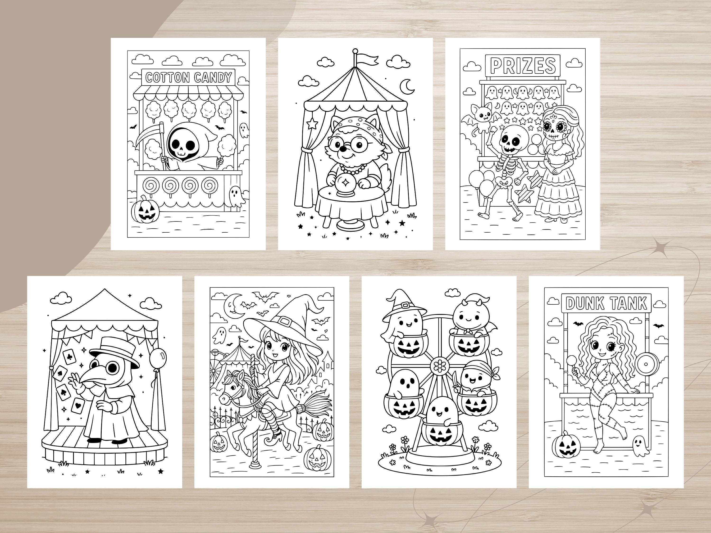 Kawaii Halloween Coloring Pages | 140+ Spooky Sheets (Digital Download)