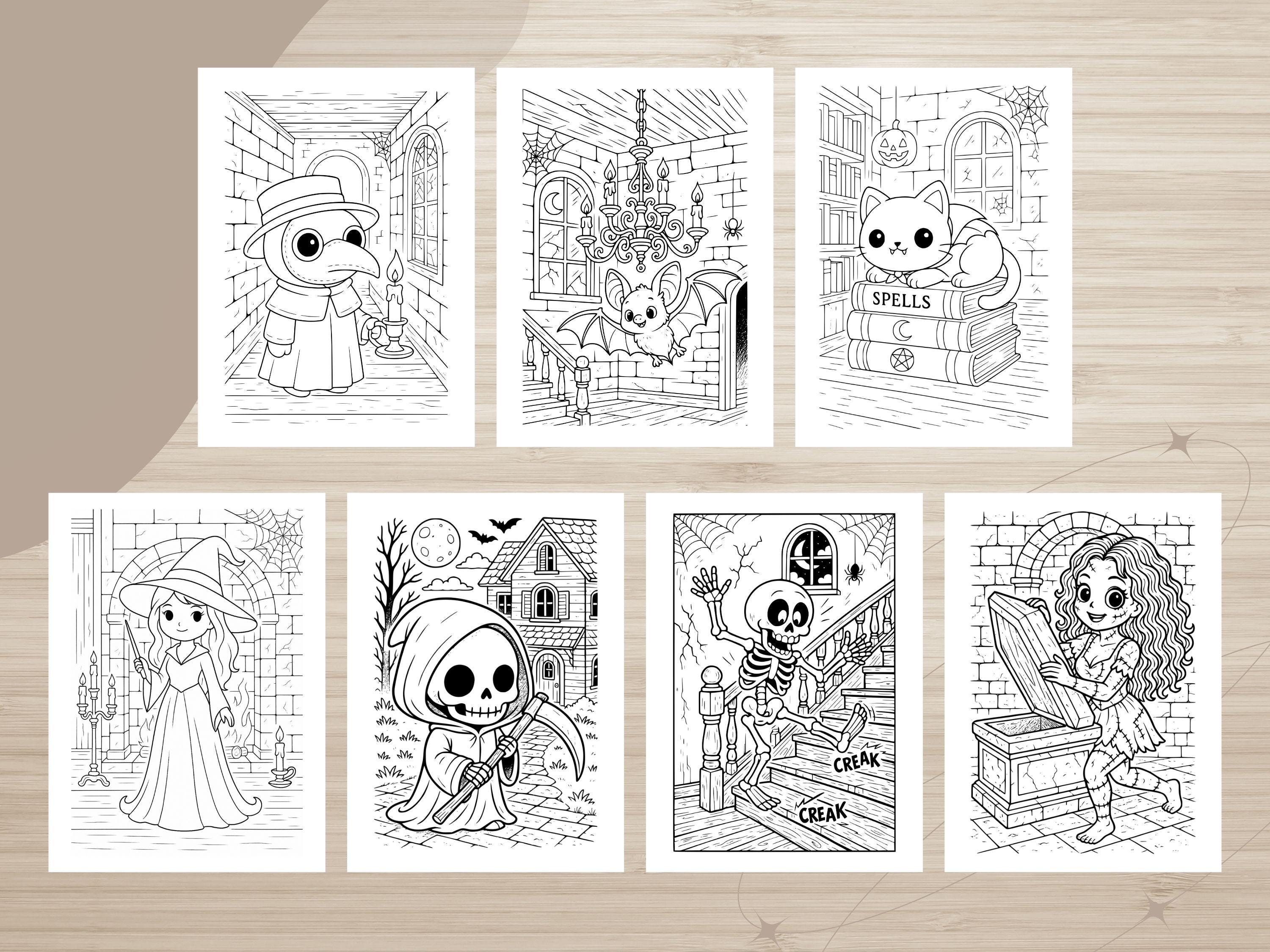 Kawaii Halloween Coloring Pages | 140+ Spooky Sheets (Digital Download)