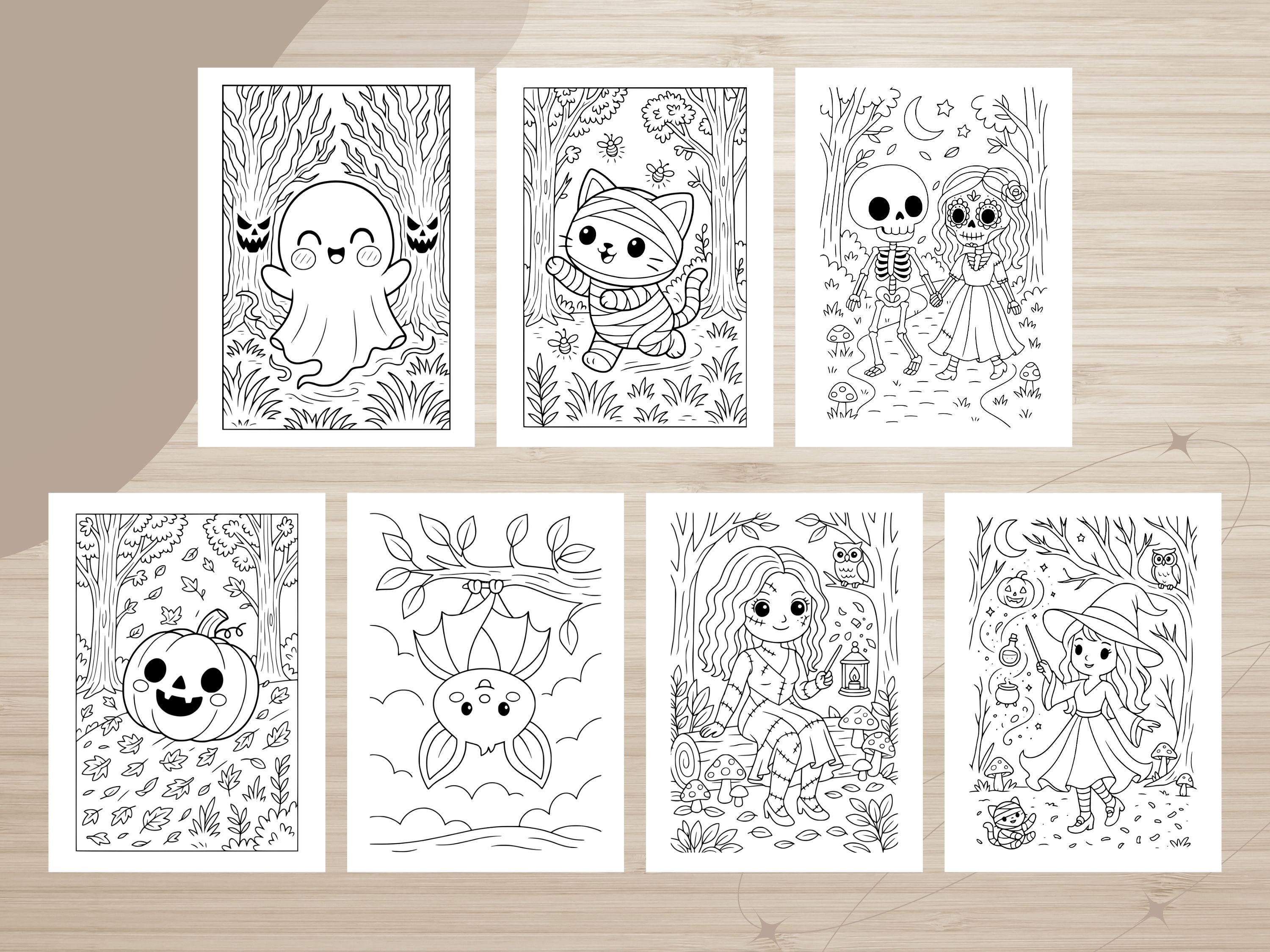 Kawaii Halloween Coloring Pages | 140+ Spooky Sheets (Digital Download)