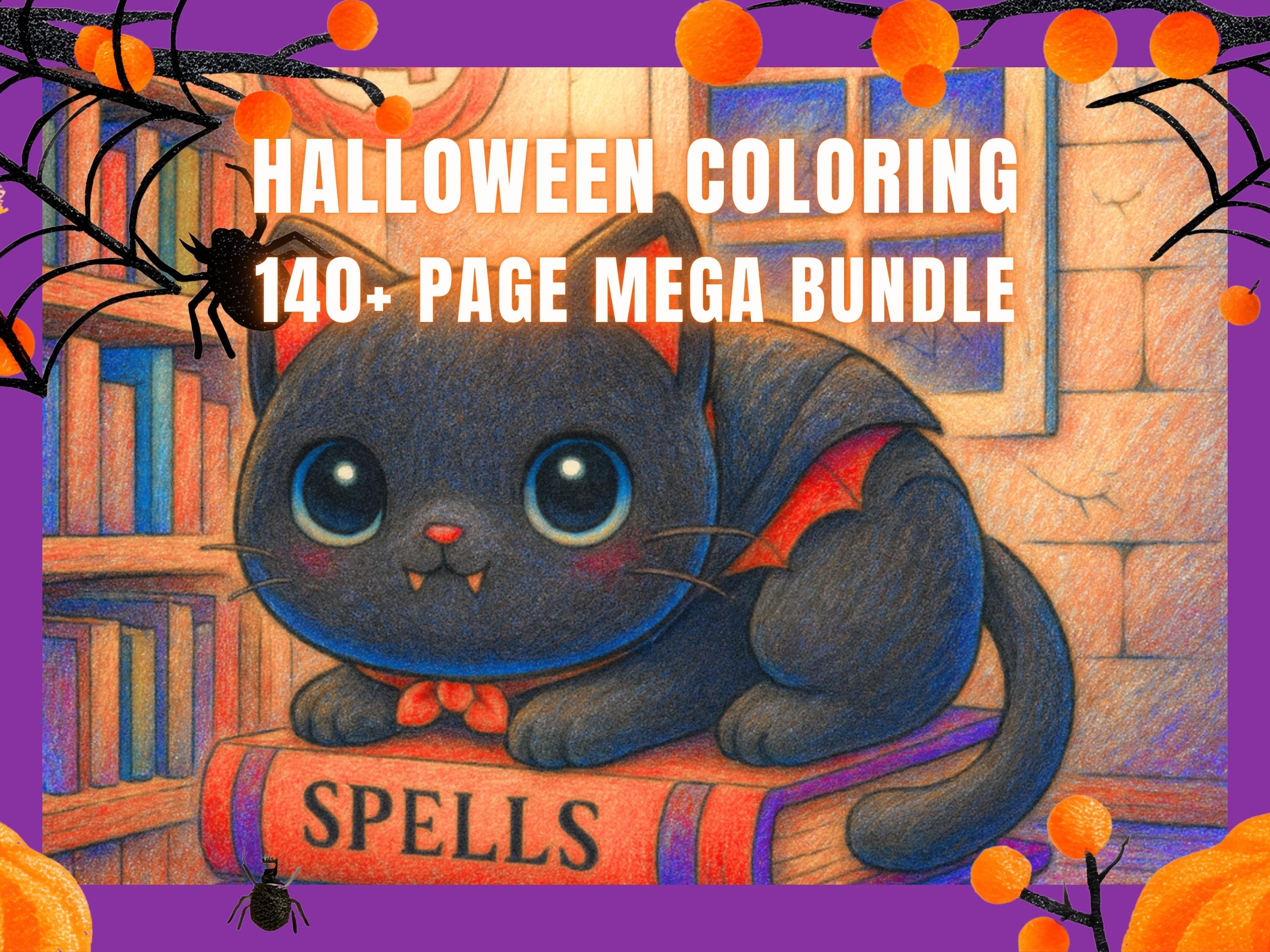 Kawaii Halloween Coloring Pages | 140+ Spooky Sheets (Digital Download)