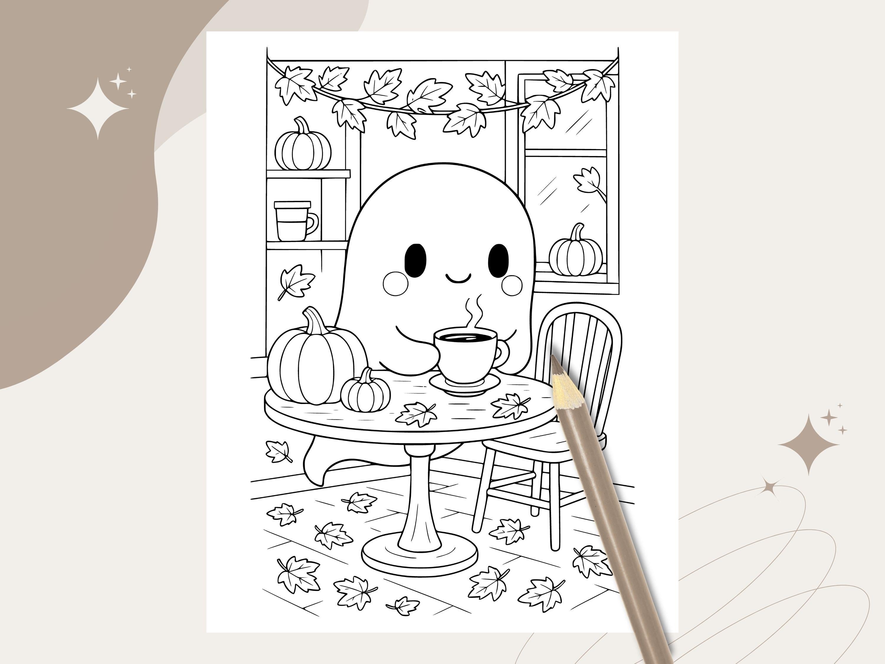 Spooky Cuties Halloween Coloring Pages: Pumpkin Patch (PNG & PDF Instant Download)