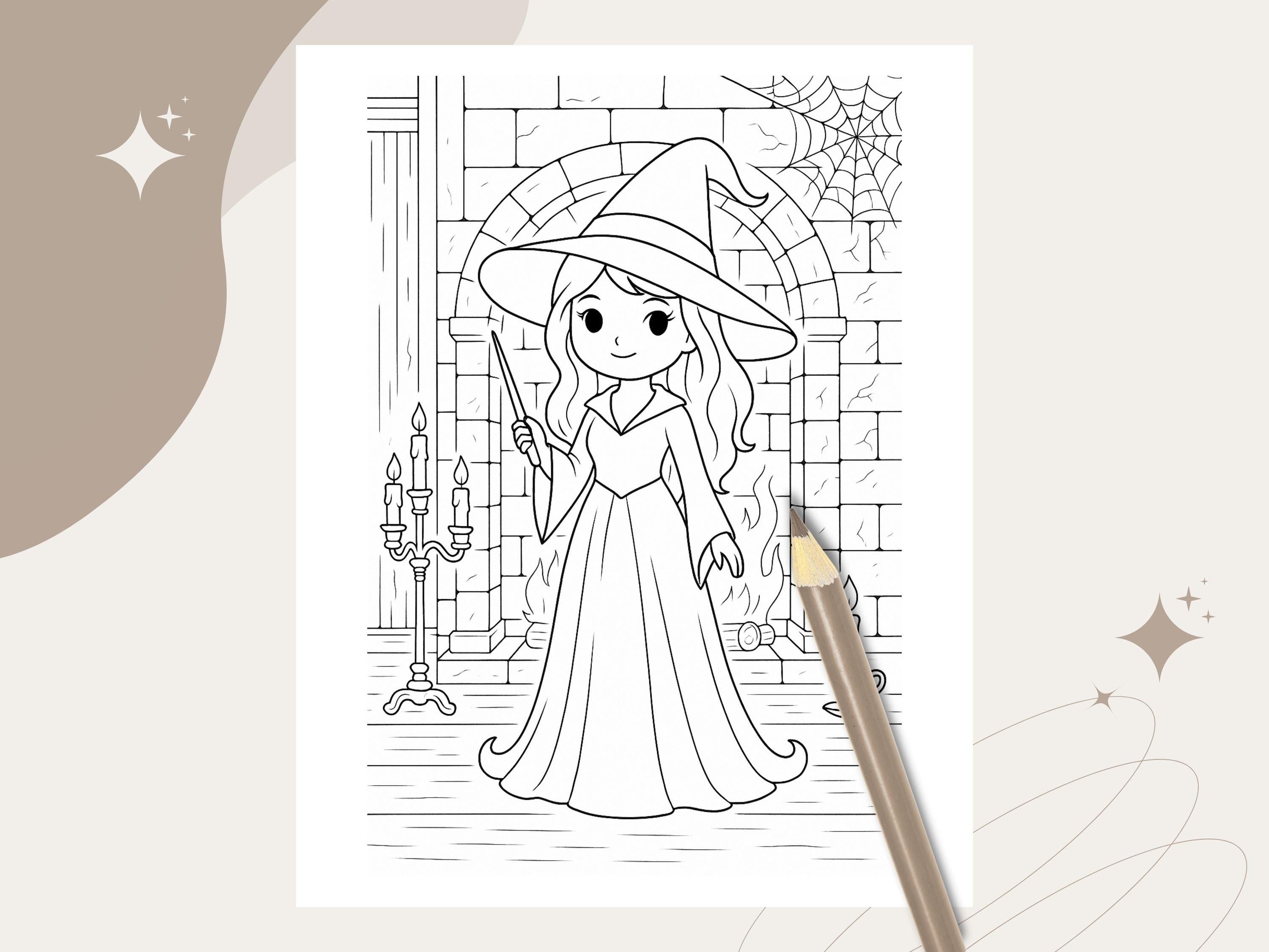 Spooky Cuties Halloween Coloring Pages: Kawaii Haunted House Coloring Book (PNG & PDF Instant Download)