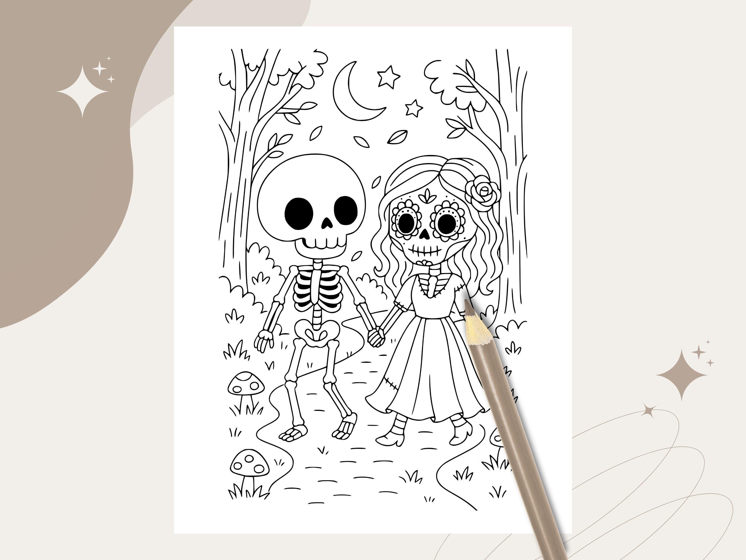 Spooky Cuties Halloween Coloring Pages: Enchanted Forest Adventure (PDF & PNG)