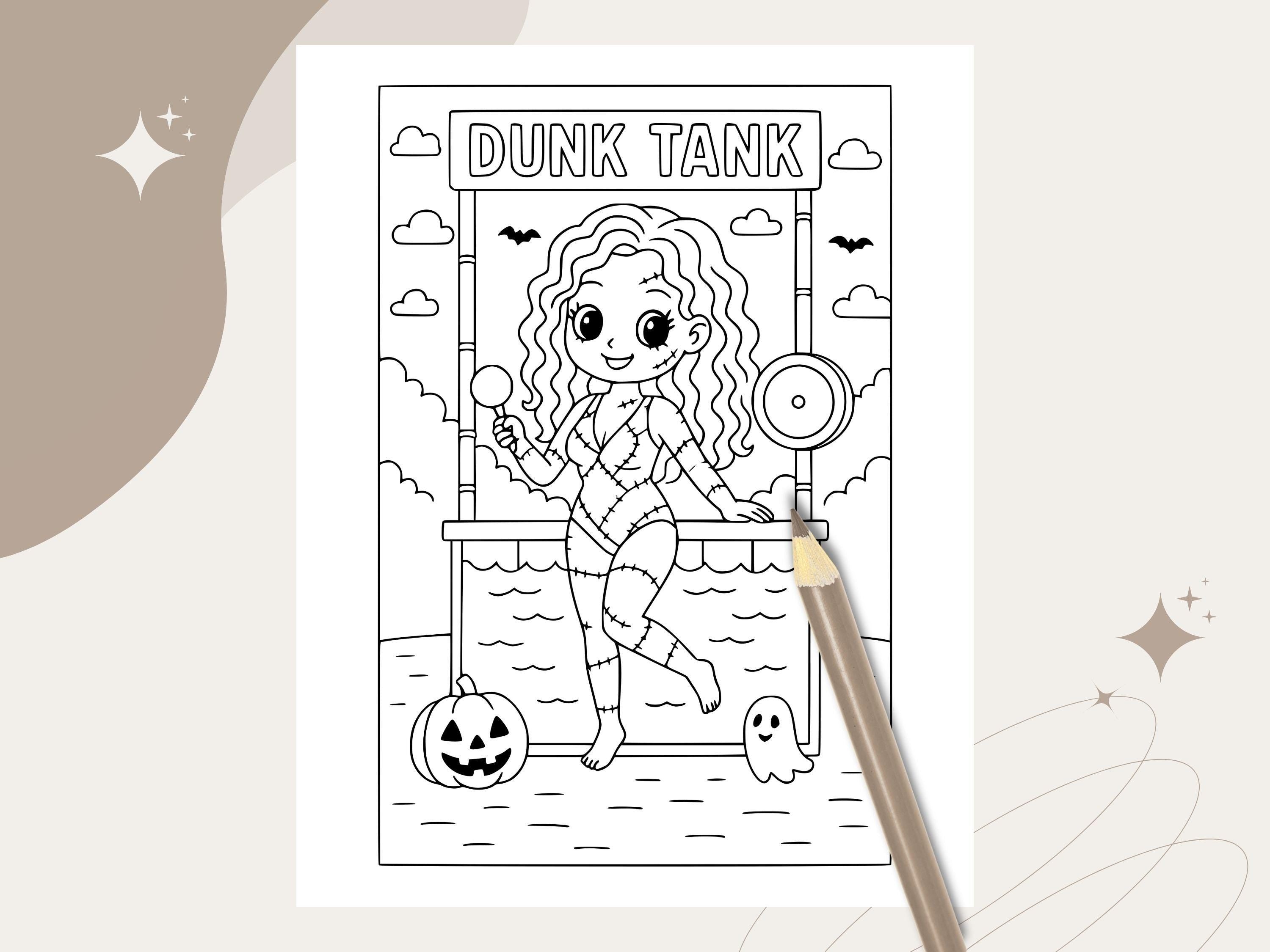 Spooky Cuties Halloween Coloring Pages: Creepy-Cute Carnival (PDF & PNG)