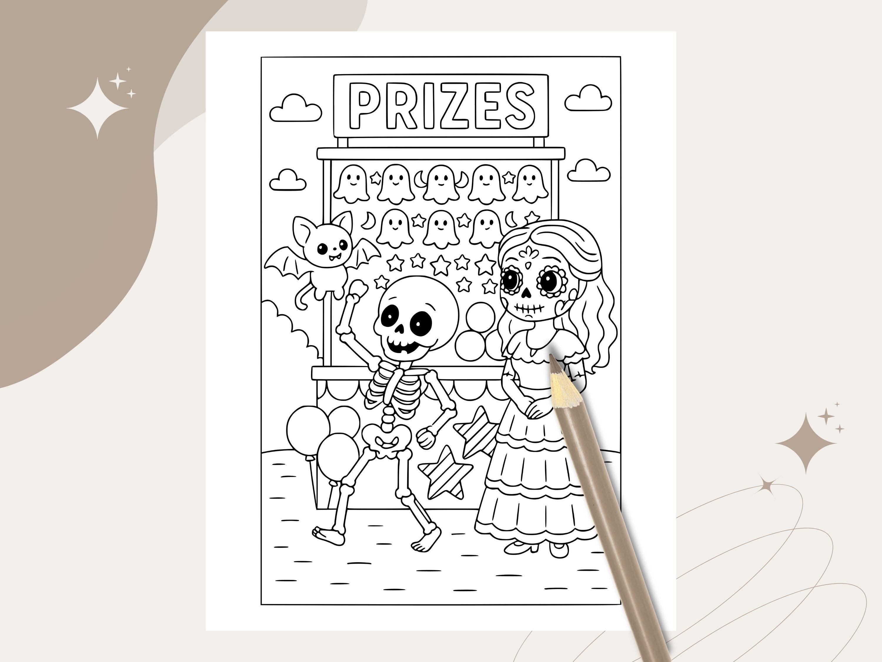 Spooky Cuties Halloween Coloring Pages: Creepy-Cute Carnival (PDF & PNG)