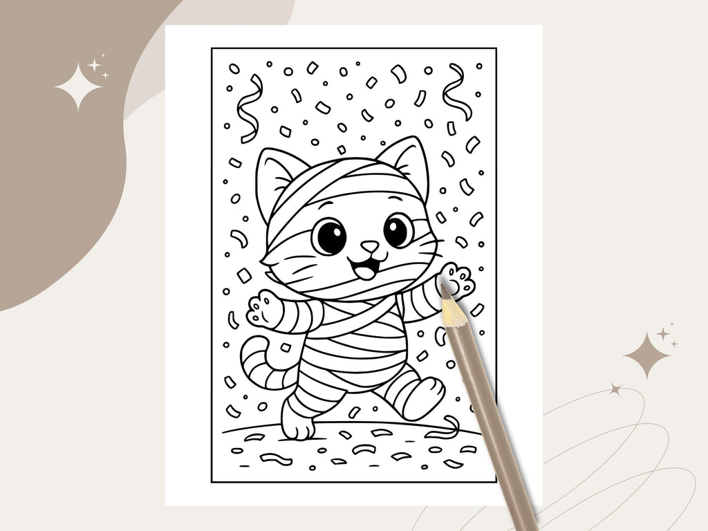 Spooky Cuties Halloween Coloring Pages: Halloween Night Celebration (PDF & PNG)