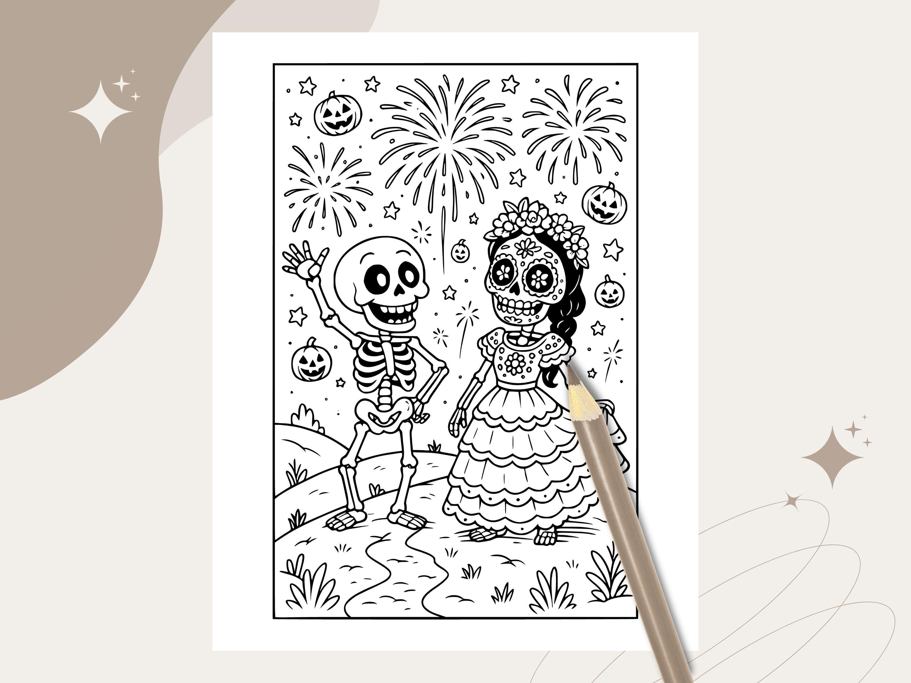 Spooky Cuties Halloween Coloring Pages: Halloween Night Celebration (PDF & PNG)
