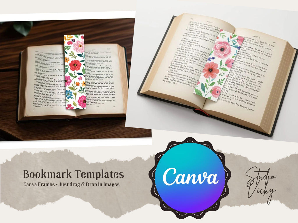 Bookmark Templates: Canva Editable Bookmark SVG 4 Pack Bundle (Digital Download)