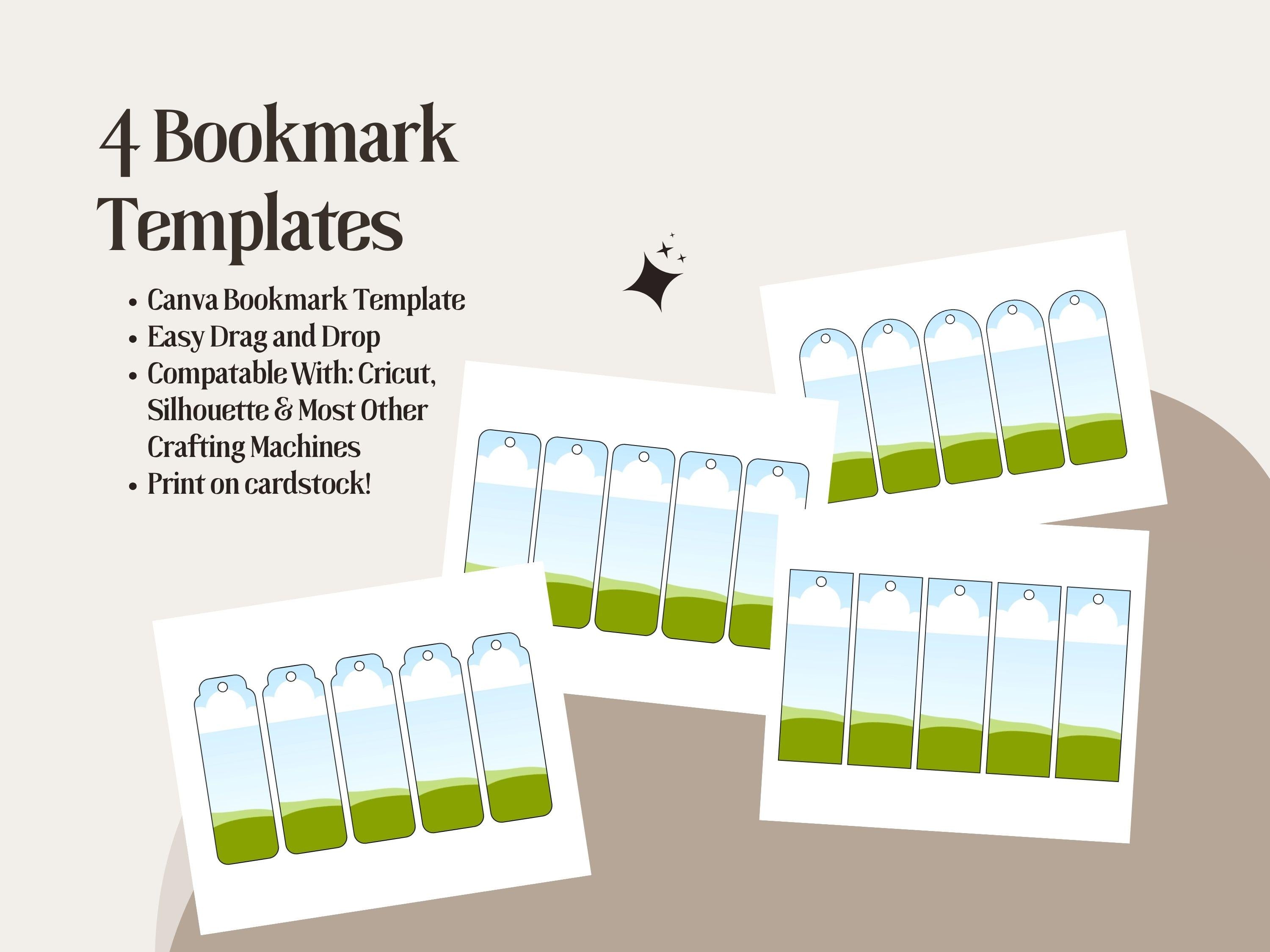 Bookmark Templates: Canva Editable Bookmark SVG 4 Pack Bundle (Digital Download)