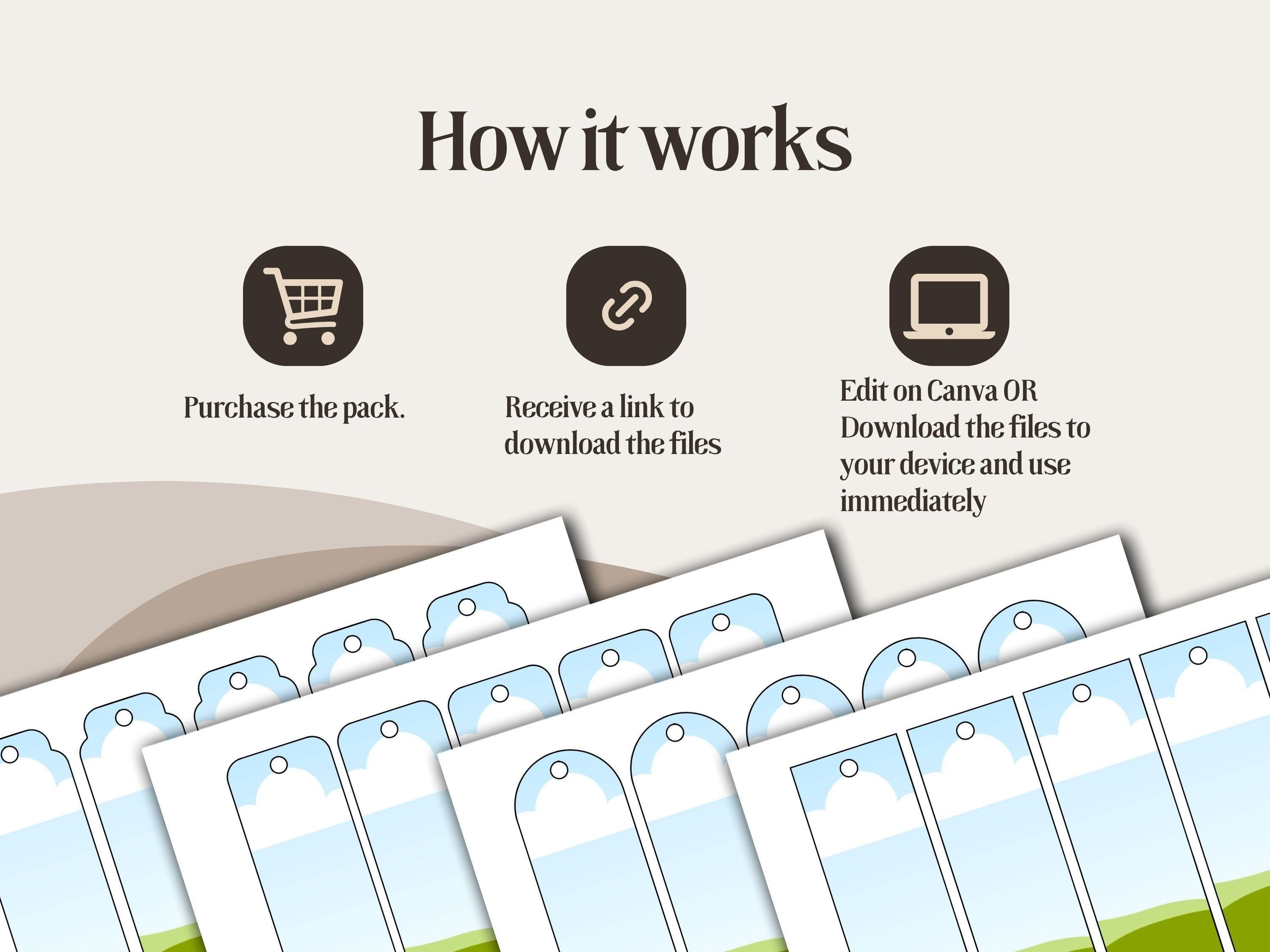 Bookmark Templates: Canva Editable Bookmark SVG 4 Pack Bundle (Digital Download)