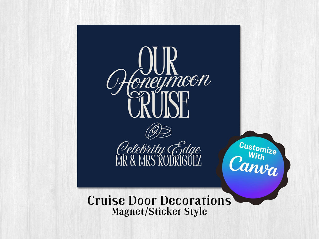 Cruise Door Decoration Templates, Stateroom Magnets, Canva Editable (Digital Download)