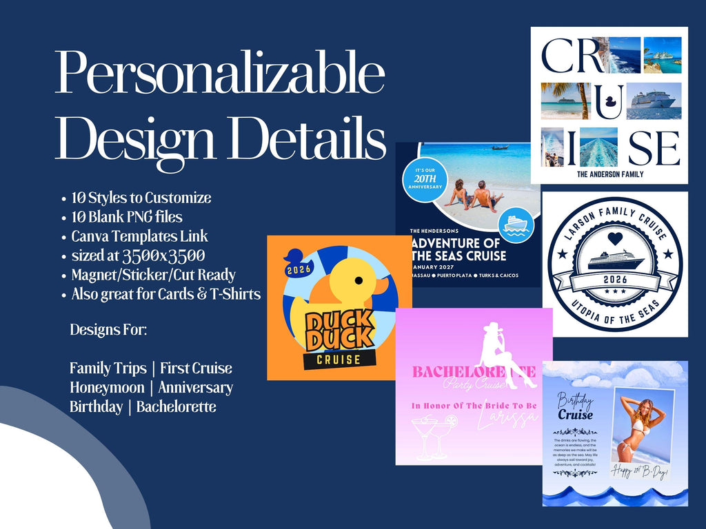 Cruise Door Decoration Templates, Stateroom Magnets, Canva Editable (Digital Download)
