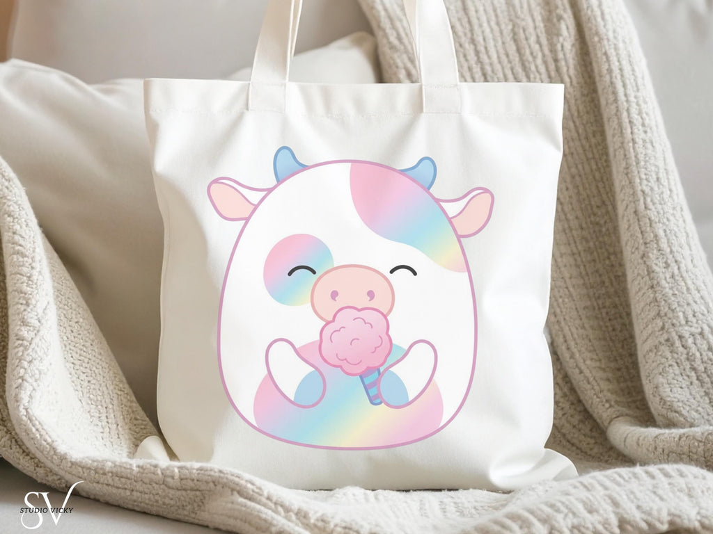 Squishy Cow Clipart Bundle | 22 PNG SVG Files + 15 Glitter Patterns