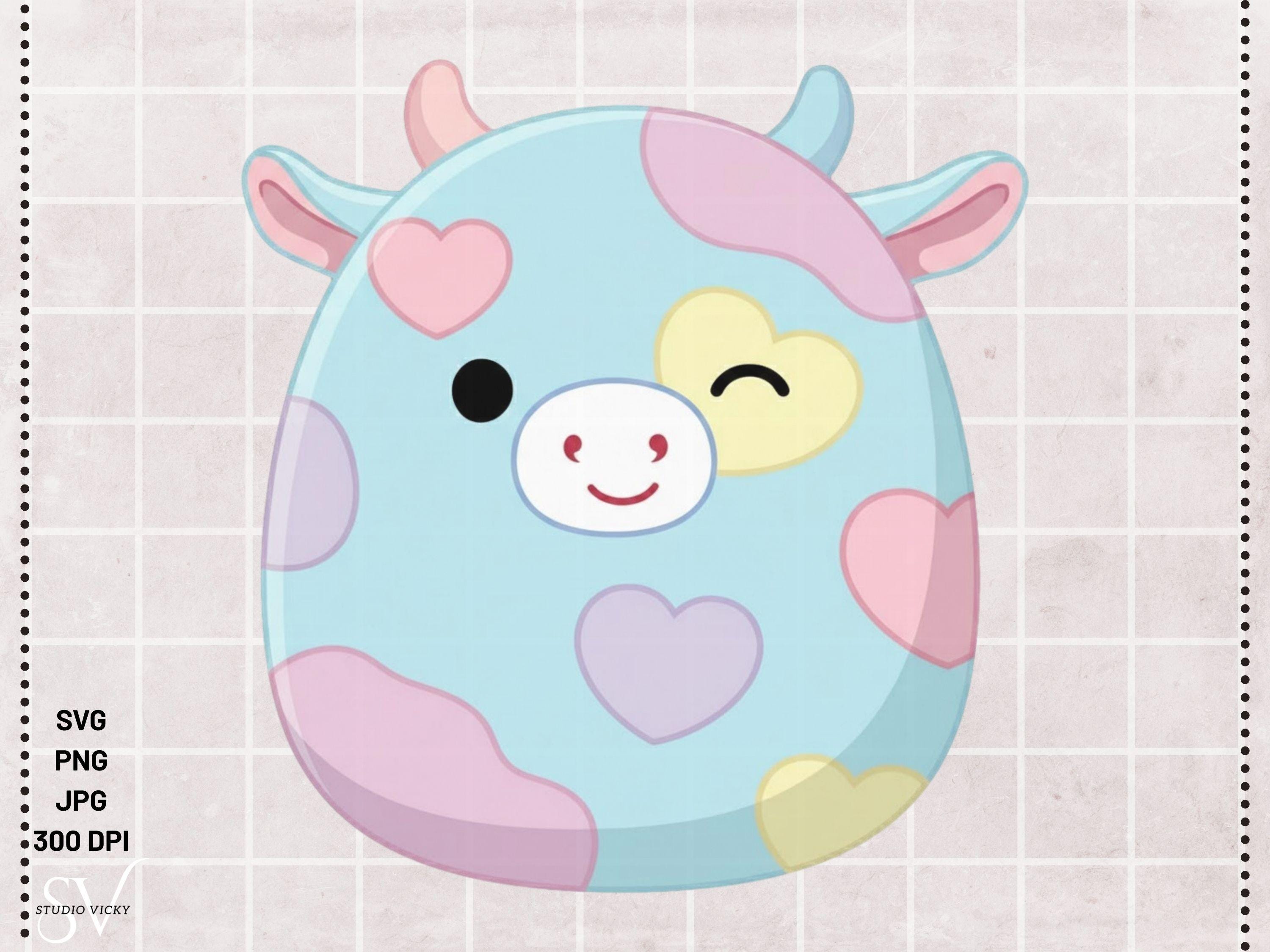 Cow Squish Animals Clipart Bundle, Bull PNG SVG, Birthday Party Decor