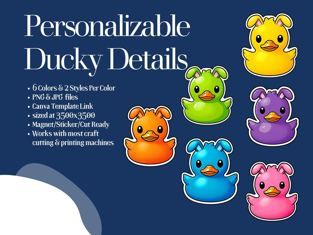 Personalized Easter Duck Templates | Bunny & Duck Styles (Canva, PNG, JPG)