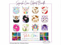 Squishy Cow Clipart Bundle | 22 PNG SVG Files + 15 Glitter Patterns