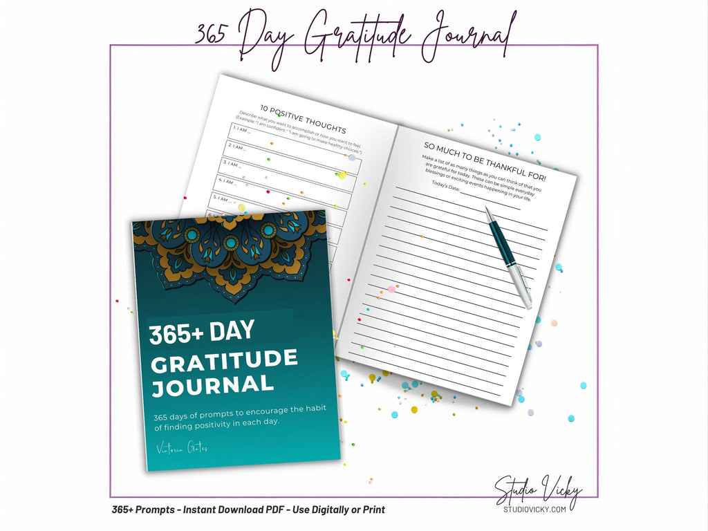 365-Day Daily Gratitude Journal Printable: 5-Minute Prompts (Digital Download)