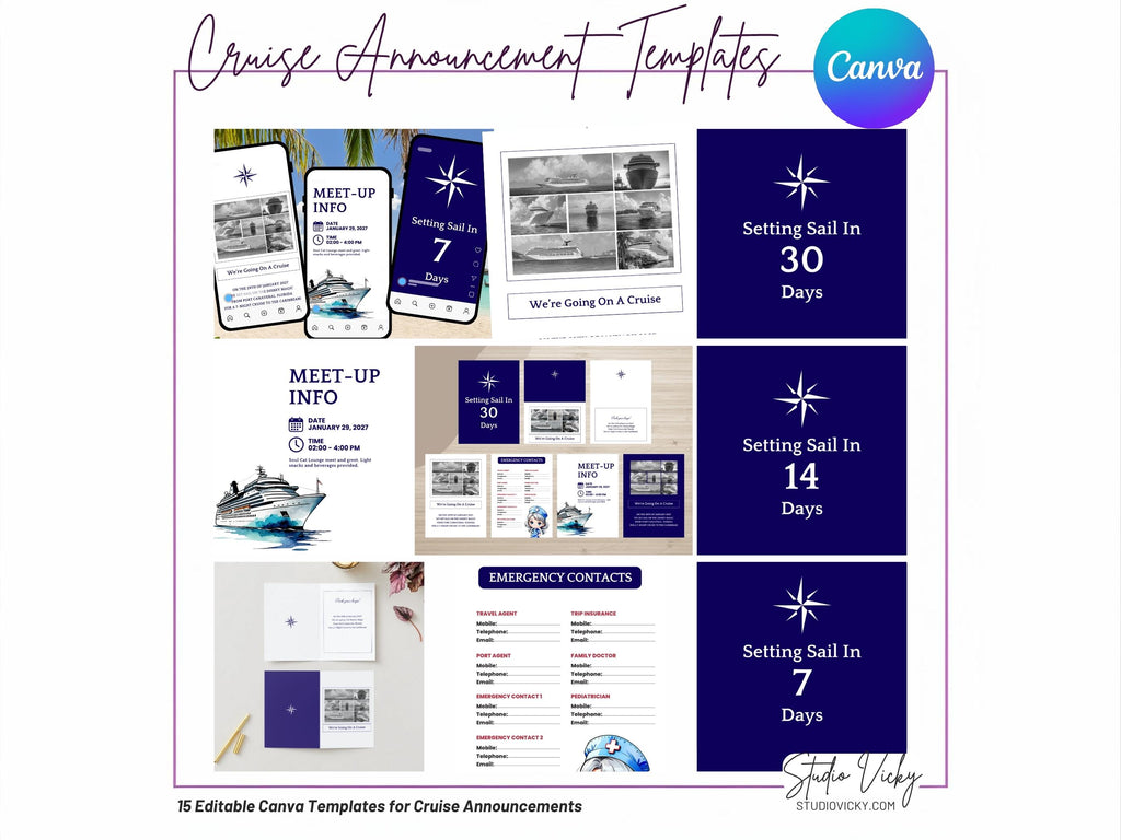 First Cruise Door Magnet Template, Customizable Cabin Decor (Digital Download)