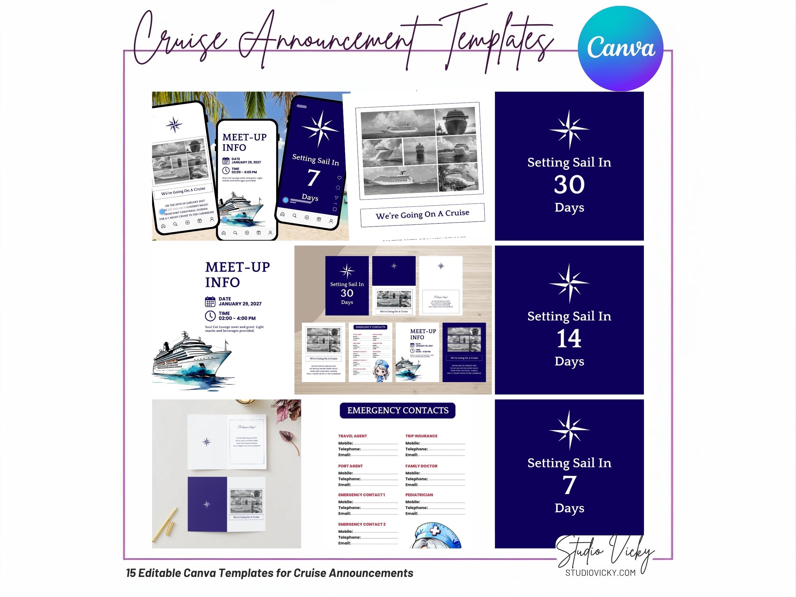 First Cruise Door Magnet Template, Customizable Cabin Decor (Digital Download)